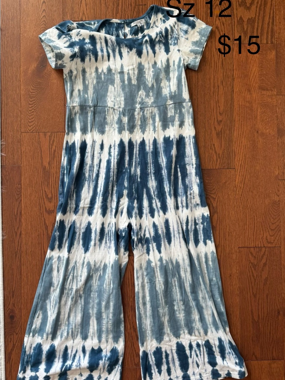 Kids Tie-Dye Jumpsuit Romper - Blue & White
